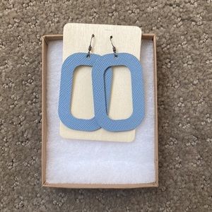 Nickel & Suede Chambray Bloch Earrings